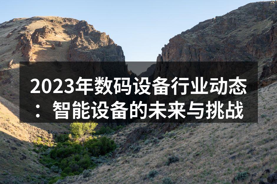 2023年数码设备行业动态：智能设备的未来与挑战
